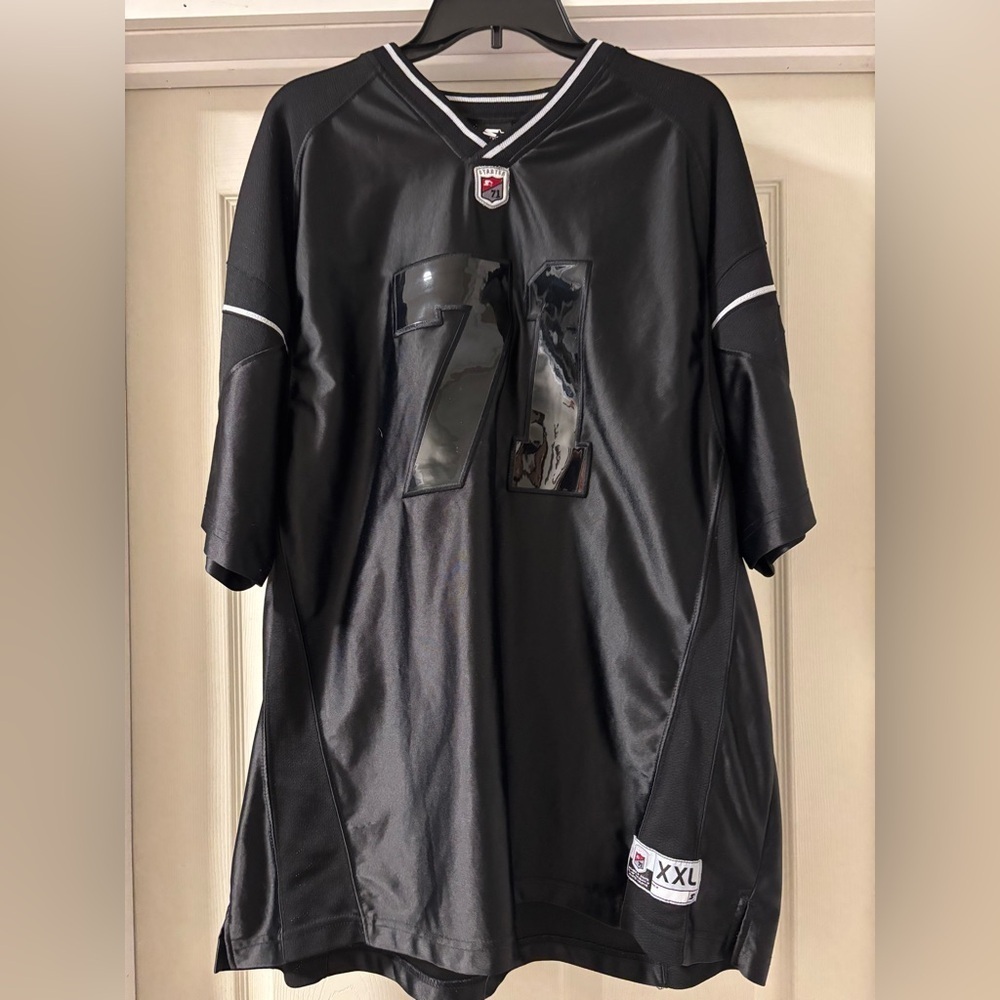 Starter Men’s Black Basic Blank Embroidered Starter Football Jersey Sz XL